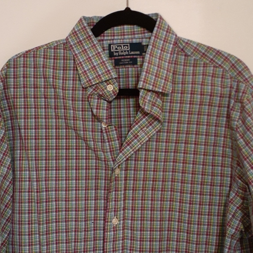 Polo by Ralph Lauren Cotton LS striped shirt XL 17